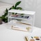 Martha Stewart Brody Clear Plastic Storage Organizer Bins W/ White Engineered Wood Lid, 3 Pack Medium, 7.5in x 3in BE-PB4516-3WD-CL-WH-MS - alternate 1